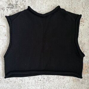All Saints Black Knit Crop Top/Vest Size M